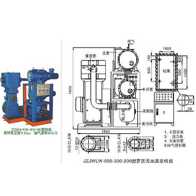 JZJWLW-600-300-200型罗茨无油真空机组